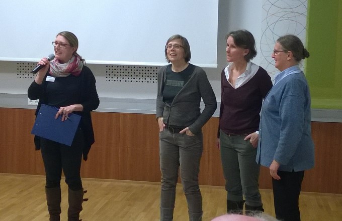 Margarethe Gruber (Bildungshaus St. Benedikt), Ingrid Hinterleitner (attac), Regisseurin Johanna Tschautscher, Josefa Maurer (attac)